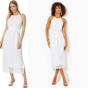 Lilly Pulitzer Bingham Lace Crochet Midi Dress XS